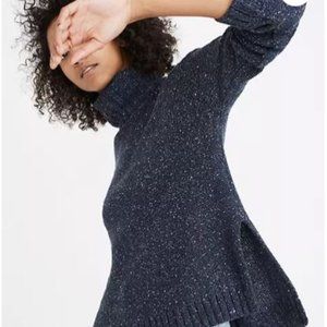 Madewell blue marble turtleneck sweater